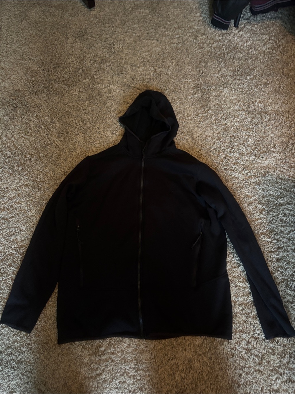 Kirkland Signature Black Hooded Lightweight Zip Jacket